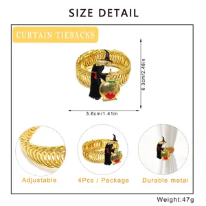Creative Halloween witch curtain tiebacks elastic metal holders 4pcs decorative drapery clips