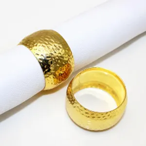 Gold metal hammered napkin ring holder for modern dining table wedding party decor settings