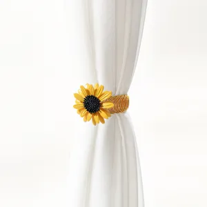 Sunflower curtain tieback metal spring drapery holdback for home decor window accessories
