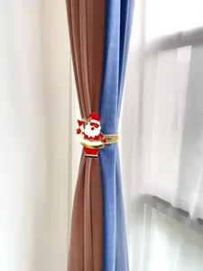 Santa Claus curtain tieback metal spring holder for home holiday decor curtain accessories