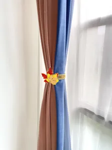 Autumn maple leaf metal curtain tieback, spring curtain clip for home decor and window styling.