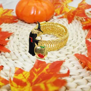 Halloween witch curtain tieback metal elastic punch-free window strap decorative buckle holder