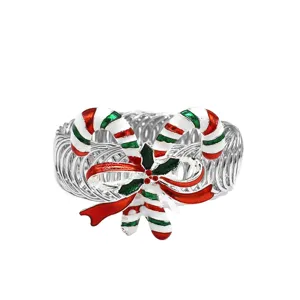 Christmas candy cane metal spring curtain tieback buckle punch-free curtain clip decor