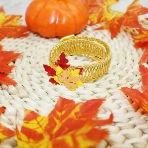 Autumn maple leaf curtain tieback metal spring buckle clip Thanksgiving home decor accessory