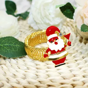 Christmas Santa curtain tieback gold metal spring curtain clip home decor accessory