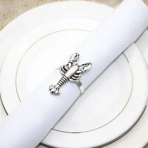 Vintage metal lobster napkin ring detail showing the exquisite marine life craftsmanship.