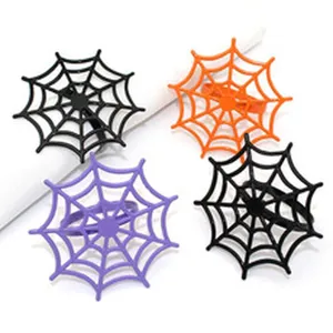 Halloween spider web napkin rings set holiday table decor party accessories black orange