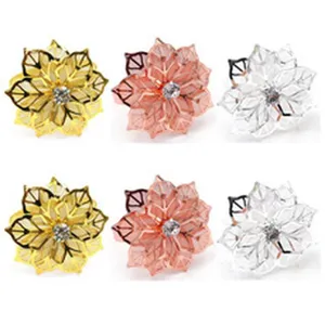 Metal Napkin Rings Hollow Flower Table Decor Napkin Buckle Holder Gold Silver Rose Gold Set