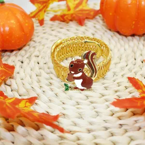 Cute squirrel curtain tieback metal spring clip for thanksgiving autumn home decor