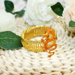 Golden Chinese dragon curtain buckle metal spring tie back home decor luxury room accessories