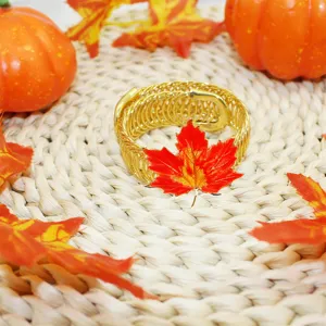 Metall Feder Vorhanghalter mit Herbst rotem Ahornblatt Design, Erntedank Deko Accessoire.