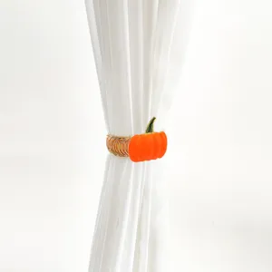 Orange pumpkin curtain tie back metal spring clip for home decoration Thanksgiving day