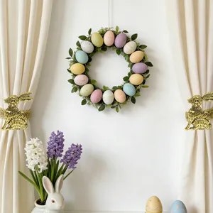 Fermatenda con coniglio dorato in metallo molla supporto per drappeggio decorazione festa Pasqua.