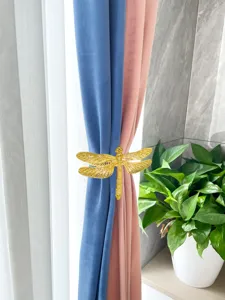 Goldene Libelle Vorhangraffhalter Metall Schnalle lochfrei Fenster Deko Clip Zubehör