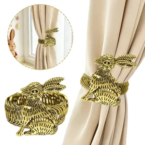 Fermatenda in Metallo Vintage Oro Antico Coniglio Design Anello a Molla Decorazione per la Casa Accessorio