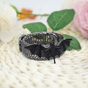 Black bat curtain tieback metal spring curtain clip punch-free Halloween home decor accessory