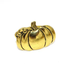 Vintage gold pumpkin napkin ring alloy autumn thanksgiving table decor hardware accessory