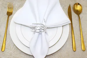 Halloween Skeleton Hand Napkin Ring Silver Table Decor Napkin Holder for Party Dinner