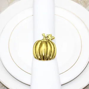 Gold pumpkin napkin ring table decor Thanksgiving dinner napkin holder alloy napkin buckle.