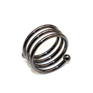 Metal spring napkin ring holder gunblack spiral decor for hotel tableware accessory