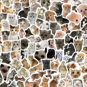 Realistic Cute Kitten Stickers Waterproof Vinyl Decals For Planner Journal Notebook Phone Case DIY Decoration Art Craft