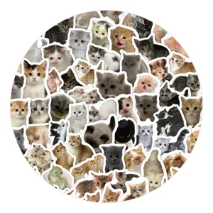 Cute realistic kitten stickers set, 100pcs waterproof decorative decals for journal laptop phone case