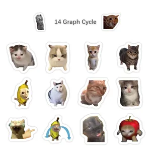 Süße lustige Katzen Meme Aufkleber Rolle Set dekorativ für Handyhülle Tagebuch Becher.
