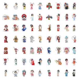 Cute Chinese Peking Opera cartoon stickers waterproof decorative decals for luggage and phone case.