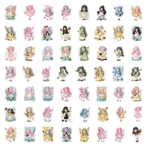 60pcs magical girl anime stickers waterproof cute journal phone case laptop decorations