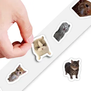 Süße Katzen Meme Rollenaufkleber für Tagebuch, Handyhülle und Wasserflasche Dekoration.