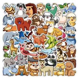 Cute cartoon animal stickers pack for luggage laptop phone case, waterproof vinyl decals.