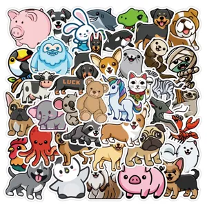 300pcs cute animal cartoon stickers pack for luggage laptop water bottle waterproof decals