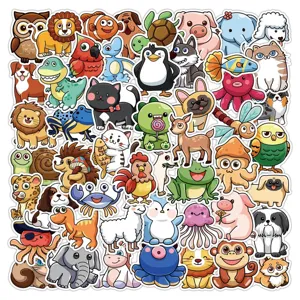 Cute cartoon animal stickers pack for suitcase laptop phone case waterproof vinyl decals.