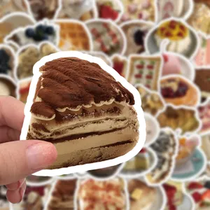 Waterproof cute dessert tiramisu cake sticker for laptop, phone case and luggage decor.