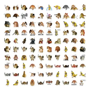 100pcs funny sword shield dog meme stickers waterproof cute cartoon decals for phone case cup