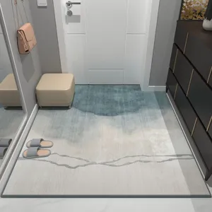 Tapis d'entrée moderne à dégradé abstrait, paillasson résistant et élégant pour la maison.
