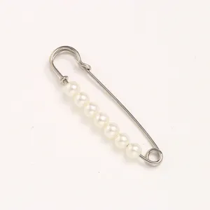 Pearl safety pin for clothing waist tightening, decorative brooch and anti-exposure pin buckle.