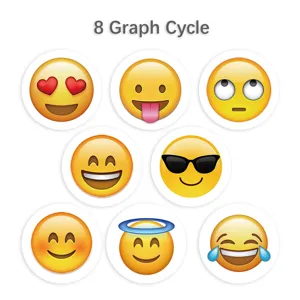 Adesivi emoji impermeabili rotolo 8 fogli ciclo espressioni carine decorazione