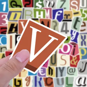 Autocollants étanches DIY lettres et chiffres, autocollant alphabet rétro pour coque de téléphone.