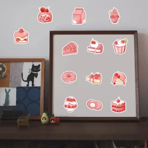 Set adesivi dessert rosa kawaii, simpatici adesivi torta gelato graffiti per custodia telefono tazza.