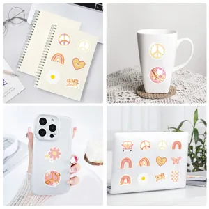 50pcs Retro Hippie Aesthetic Stickers Waterproof Decals for Laptop Water Bottle Skateboard