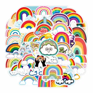 Ins Fresco Nuvola Arcobaleno Impermeabile PVC Graffiti Adesivi Simpatico Cartone Animato Decalcomanie Per Bagagli Chitarra Laptop Diario