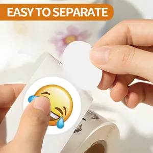 Rotolo di adesivi emoji impermeabili per diario e taccuino, facile da staccare.