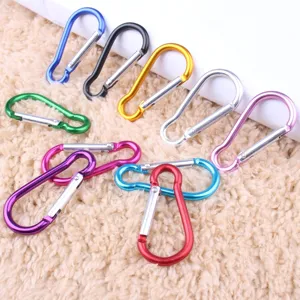 Colorful aluminum alloy carabiners 5mm snap hooks durable outdoor camping hiking clips