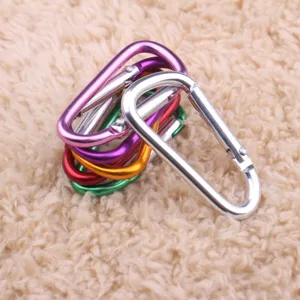 Mousqueton en Alliage d'Aluminium en Forme de D avec Ressort pour Sac à Dos d'Extérieur Bouteille d'Eau Porte-Clés Camping Randonnée