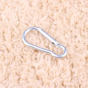 Aluminum alloy gourd shaped carabiner detail view, durable outdoor quick snap hook design.