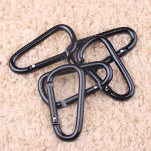 Schwarzes Aluminium-Karabiner Set, langlebige Feder-Schnapphaken für Outdoor-Camping und den Alltag.