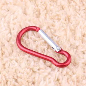 Detailed view of the red 4.0mm gourd aluminum alloy carabiner, ideal for outdoor quick hanging.
