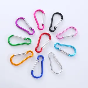 Mousquetons en alliage d'aluminium colorés en forme de D, légers pour sacs à dos de camping.