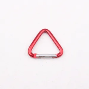 Roter Aluminium Dreieck Karabiner Haken 35x34mm Federverschluss Clip für Schlüssel Rucksack.